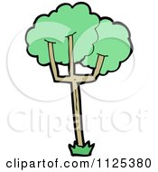 Cartoon Of A Tree With Green Foliage 11 Royalty Free Vector Clipart