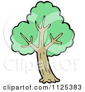Cartoon Of A Tree With Green Foliage 14 Royalty Free Vector Clipart