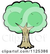 Cartoon Of A Tree With Green Foliage 2 Royalty Free Vector Clipart