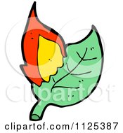 Cartoon Of A Burning Green Leaf 1 Royalty Free Vector Clipart