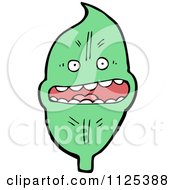 Cartoon Of A Green Leaf Character 4 Royalty Free Vector Clipart
