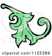 Cartoon Of A Green Leaf 1 Royalty Free Vector Clipart