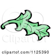 Cartoon Of A Green Leaf 2 Royalty Free Vector Clipart