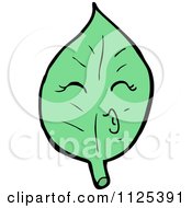 Cartoon Of A Green Leaf Character 5 Royalty Free Vector Clipart