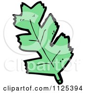 Cartoon Of A Green Leaf 4 Royalty Free Vector Clipart