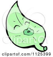Cartoon Of A Green Leaf Character 1 Royalty Free Vector Clipart