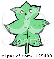 Cartoon Of A Green Leaf Character 2 Royalty Free Vector Clipart