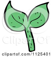 Cartoon Of Green Leaves Royalty Free Vector Clipart