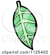 Cartoon Of A Green Leaf 3 Royalty Free Vector Clipart