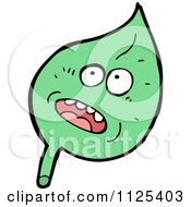 Cartoon Of A Green Leaf Character 3 Royalty Free Vector Clipart