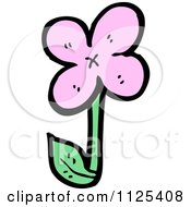 Cartoon Of A Pink Flower 1 Royalty Free Vector Clipart