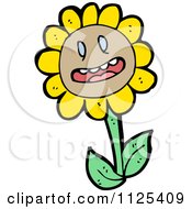 Cartoon Of A Sunflower Character 6 Royalty Free Vector Clipart