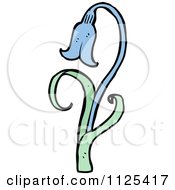 Cartoon Of A Bluebell Flower 4 Royalty Free Vector Clipart