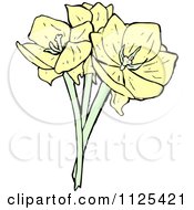 Cartoon Of Tulip Flowers 2 Royalty Free Vector Clipart