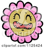 Cartoon Of A Pink Flower Character 1 Royalty Free Vector Clipart