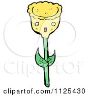 Cartoon Of A Yellow Tulip Flower Character Royalty Free Vector Clipart