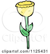 Cartoon Of A Yellow Tulip Flower 1 Royalty Free Vector Clipart
