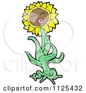 Cartoon Of A Sunflower Character 5 Royalty Free Vector Clipart