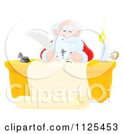 Poster, Art Print Of Santa Writing With A Messy Ink Quill