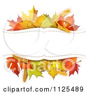 Clipart Of A Background With Autumn Maple Leaves Wheat And Copyspace Royalty Free Vector Illustration