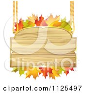 Poster, Art Print Of Wooden Sign With Autumn Maple Leaves