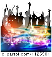 Poster, Art Print Of Silhouetted Dancers With Music Notes And Waves 2