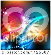 Poster, Art Print Of Colorful Wave And Music Note Background 2