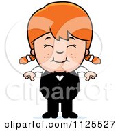 Poster, Art Print Of Happy Red Haired Waiter Girl