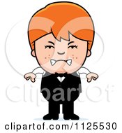 Cartoon Of An Angry Red Haired Waiter Boy Royalty Free Vector Clipart by Cory Thoman