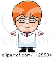 Cartoon Of A Happy Red Haired Scientist Boy Royalty Free Vector Clipart by Cory Thoman