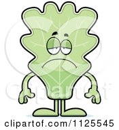 Cartoon Of A Depressed Lettuce Mascot Royalty Free Vector Clipart
