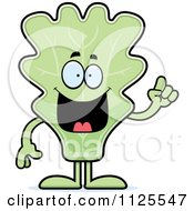 Cartoon Of A Lettuce Mascot With An Idea Royalty Free Vector Clipart