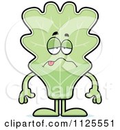 Cartoon Of A Sick Lettuce Mascot Royalty Free Vector Clipart by Cory Thoman