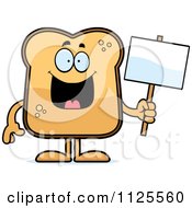 Toast Mascot Holding A Sign