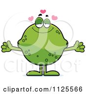 Poster, Art Print Of Loving Lime Mascot With Open Arms