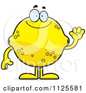 Waving Lemon Mascot