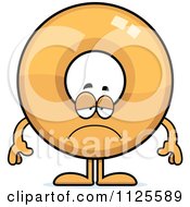 Cartoon Of A Depressed Donut Mascot Royalty Free Vector Clipart by Cory Thoman