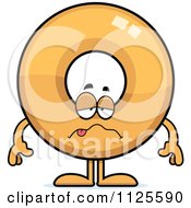 Cartoon Of A Sick Donut Mascot Royalty Free Vector Clipart by Cory Thoman
