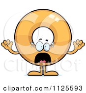 Cartoon Of A Scared Donut Mascot Royalty Free Vector Clipart