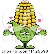 Loving Corn Mascot With Open Arms