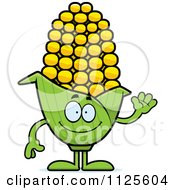 Poster, Art Print Of Waving Corn Mascot