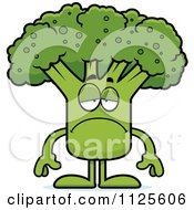 Cartoon Of A Depressed Broccoli Mascot Royalty Free Vector Clipart by Cory Thoman