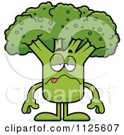 Cartoon Of A Sick Broccoli Mascot Royalty Free Vector Clipart by Cory Thoman