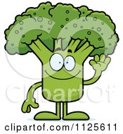Waving Broccoli Mascot