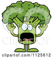 Cartoon Of A Scared Broccoli Mascot Royalty Free Vector Clipart