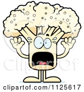 Cartoon Of A Scared Cauliflower Mascot Royalty Free Vector Clipart