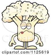 Cartoon Of A Sick Cauliflower Mascot Royalty Free Vector Clipart