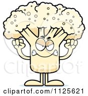 Cartoon Of An Angry Cauliflower Mascot Royalty Free Vector Clipart