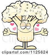 Poster, Art Print Of Loving Cauliflower Mascot With Open Arms