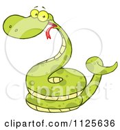Happy Coiled Green Snake
